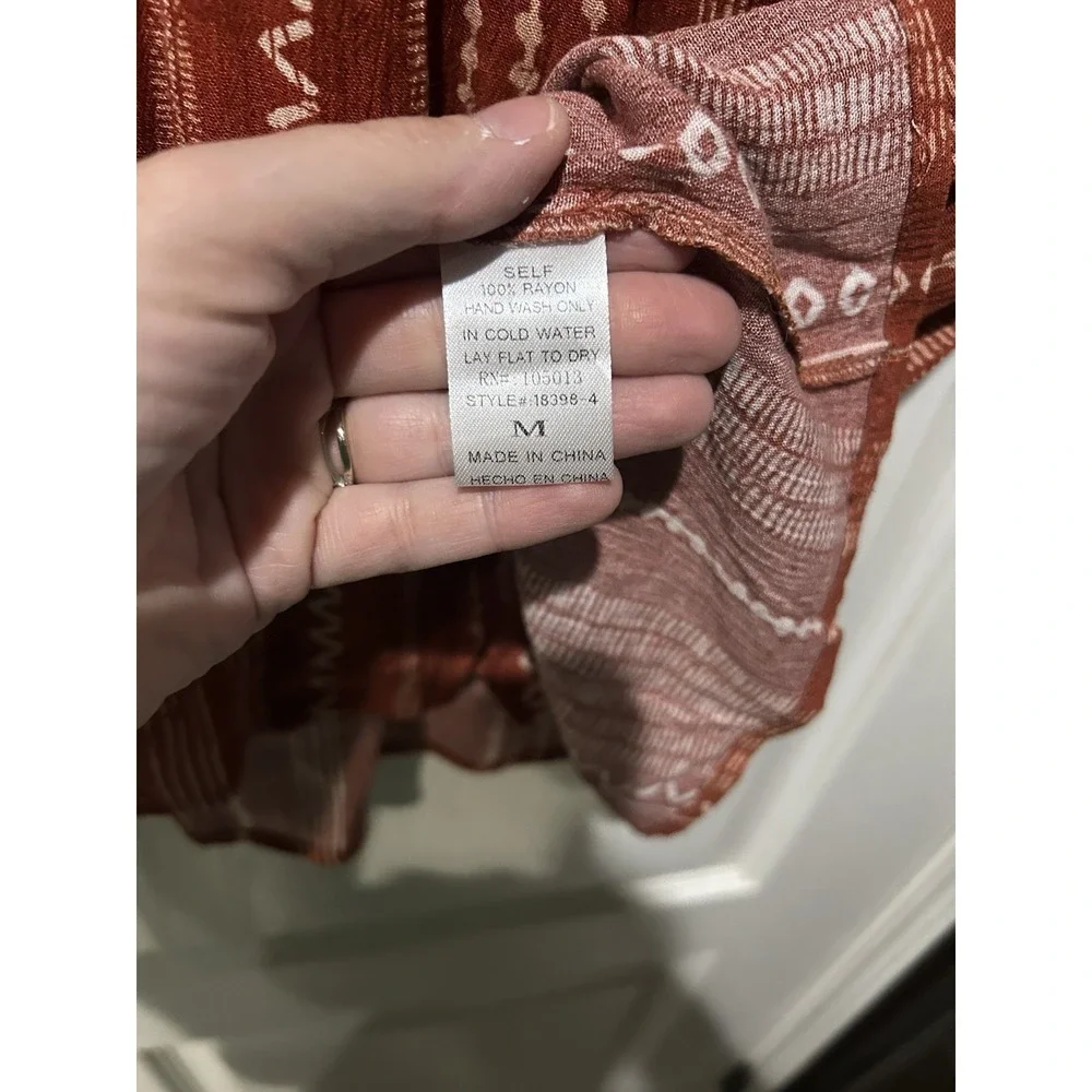 Savanna Jane Brown Cream Floral Embroidery Top Sz M NWT Western Boho Festival - Picture 6 of 7